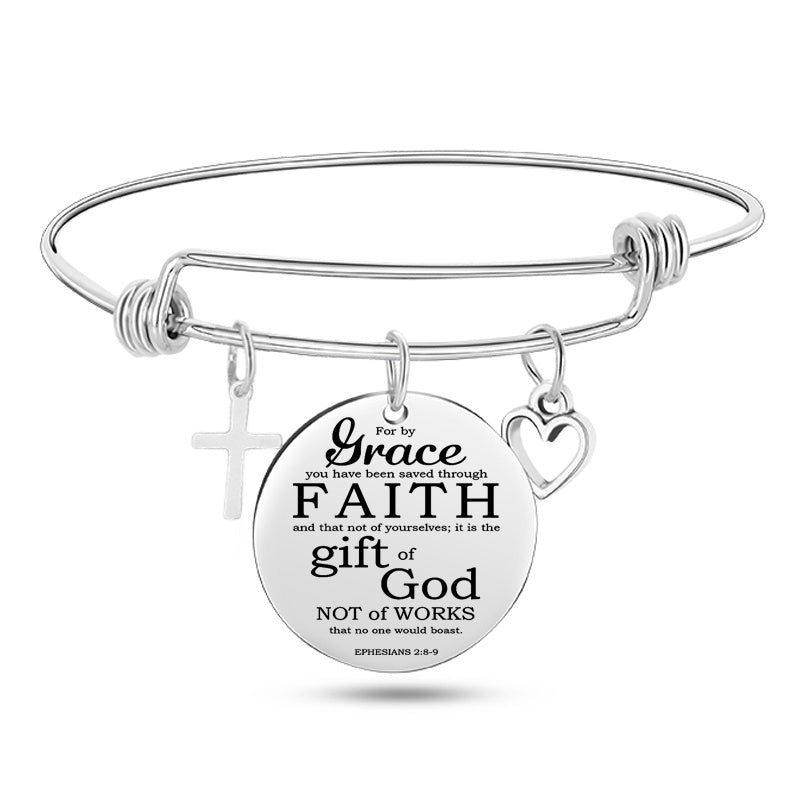 Bible Verse Stainless Steel Bangle Bracelet