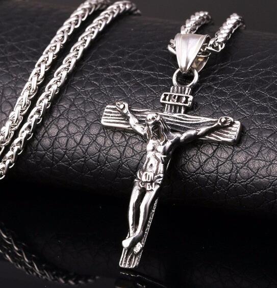 Jesus stainless steel cross necklace