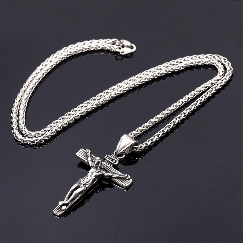 Jesus stainless steel cross necklace