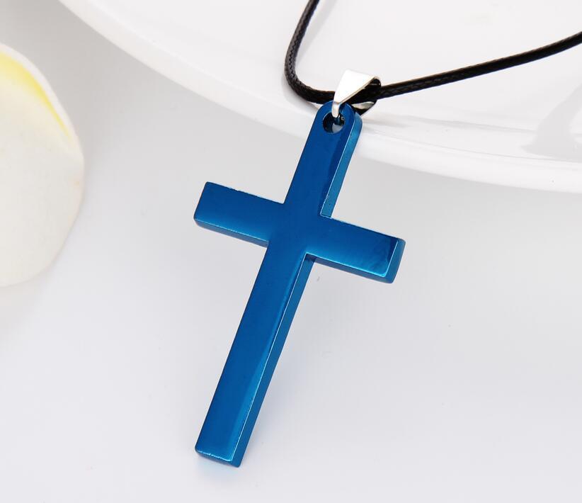 Titanium Cross Necklace Pendant With Stainless Steel Chain