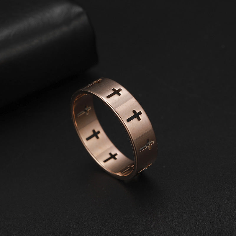 Hollow Cross Ring Men's And Women's Rings