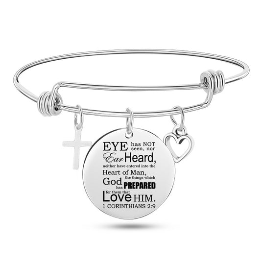 Bible Verse Stainless Steel Bangle Bracelet