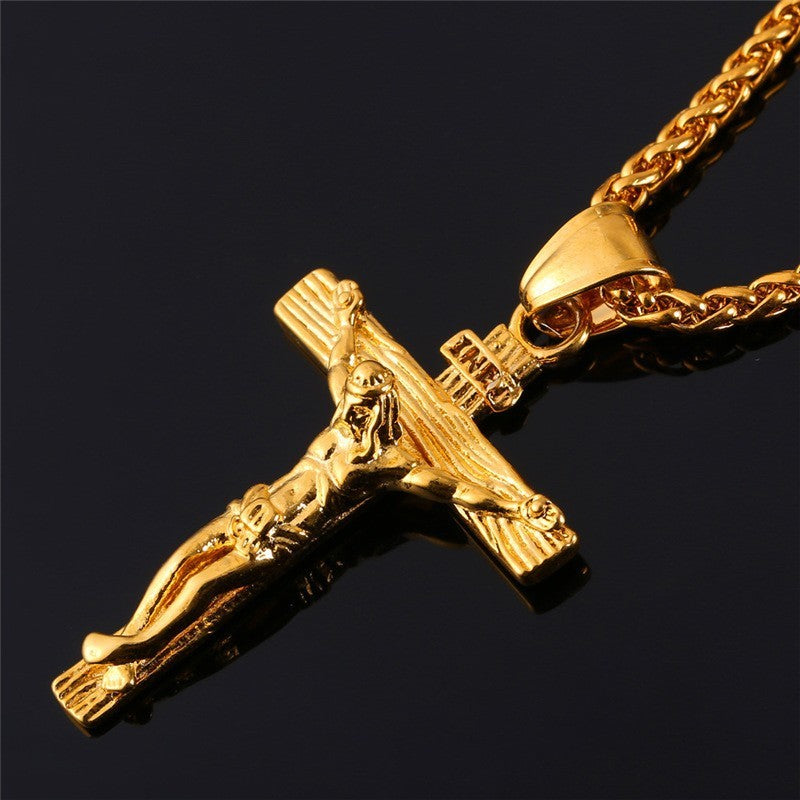 Jesus stainless steel cross necklace