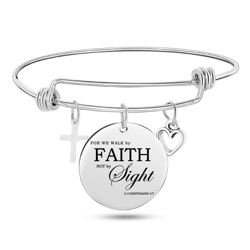 Bible Verse Stainless Steel Bangle Bracelet