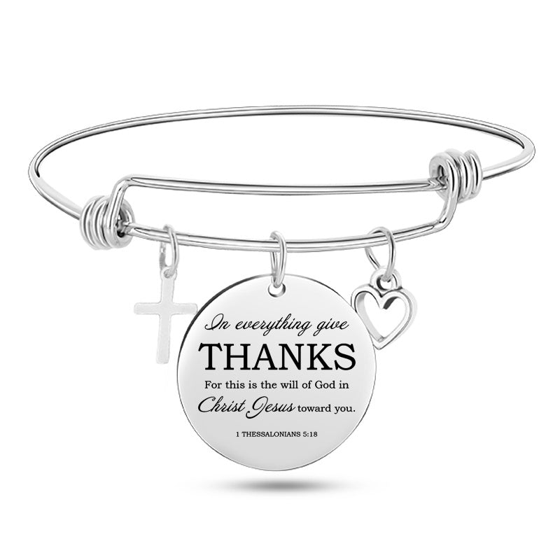 Bible Verse Stainless Steel Bangle Bracelet