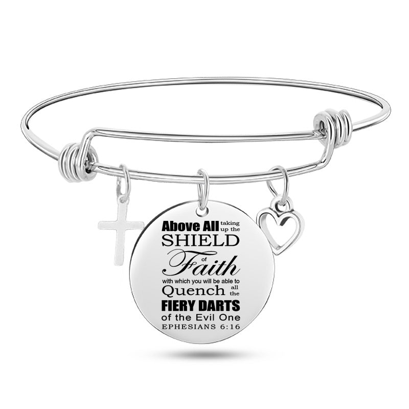 Bible Verse Stainless Steel Bangle Bracelet