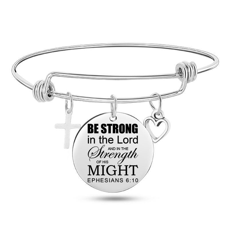 Bible Verse Stainless Steel Bangle Bracelet