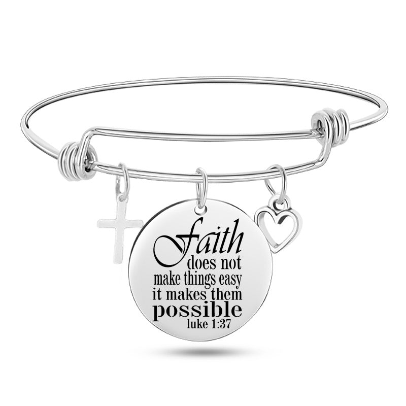 Bible Verse Stainless Steel Bangle Bracelet