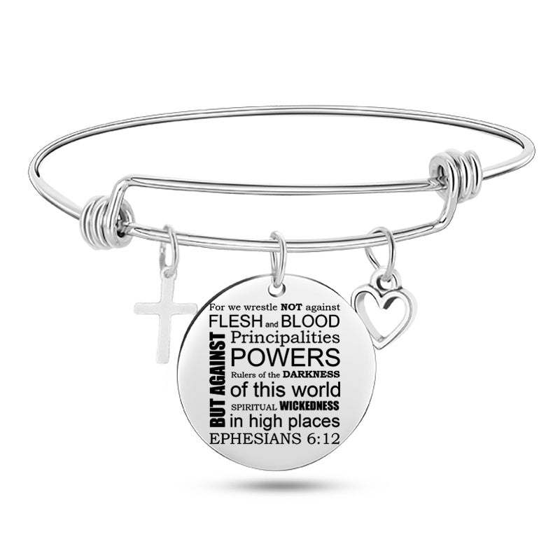 Bible Verse Stainless Steel Bangle Bracelet