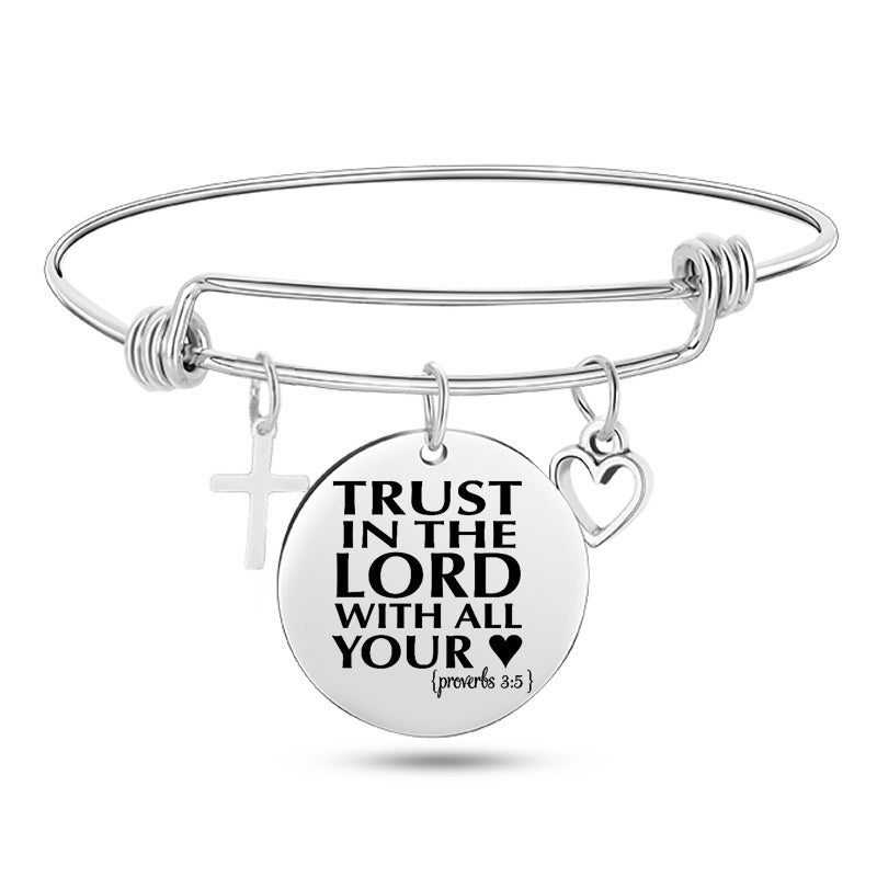 Bible Verse Stainless Steel Bangle Bracelet